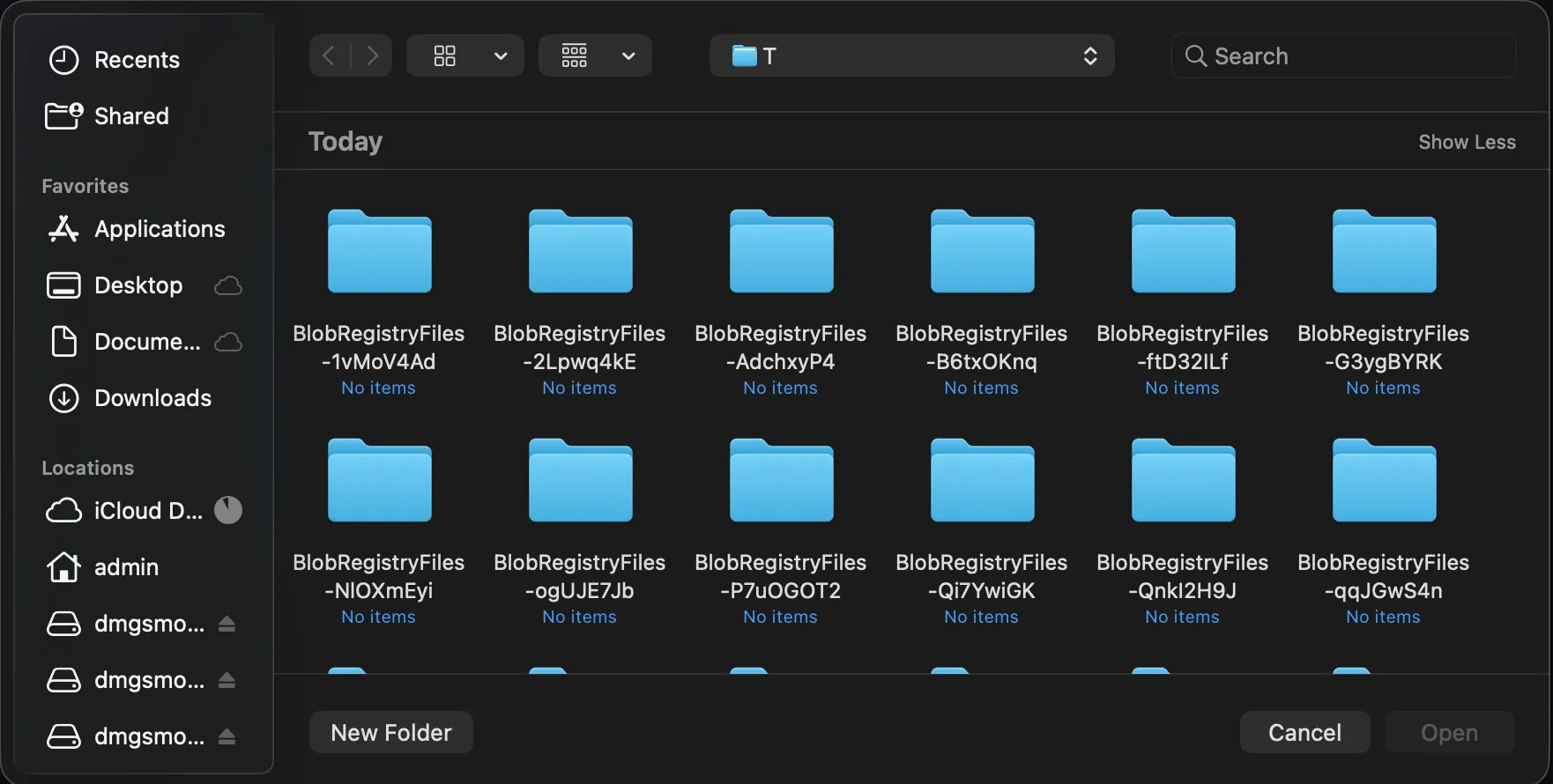 A native macOS file picker opened by a Wails application
